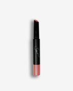 Seint Lip Gelato in Cocomero, black stick with slanted tip and muted rosy-pink cream at the base