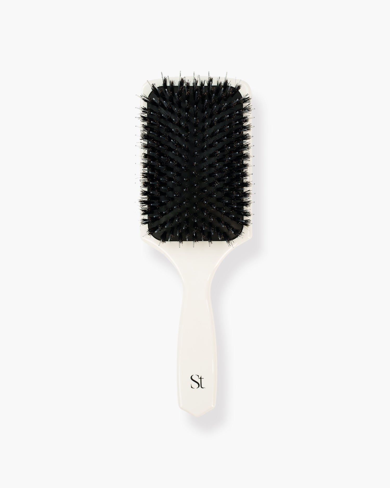 Seint Classic Brush paddle hair brush with black boar and nylon bristles and a glossy ivory handle