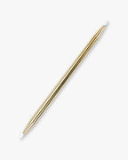 Seint En Pointe Brush — gold double-ended brush with matching tapered white tips for precise application