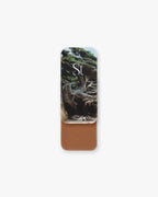 Seint Contour in Cedar: windswept cedar tree lid art, tin slid open to a warm russet-brown cream
