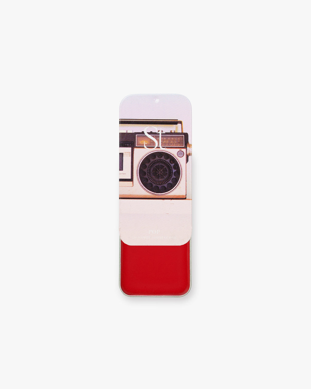 Seint Lip + Cheek in Pop, gloss finish — open tin of classic bright cherry-red cream for lips and cheeks