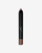 Seint Pencil in Pepper, a chunky black crayon with a sharpened cool taupe-brown cream tip and matching end cap