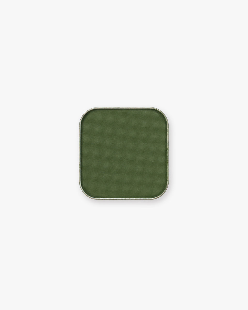 Seint Pressed Pigment in Lucky fills its metal pan with deep olive-green matte color